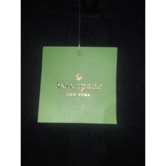 $198 Kate Spade NY Women's Black Silk Cashmere Scallop Cardigan Sweater Size XS - Picture 4 of 6